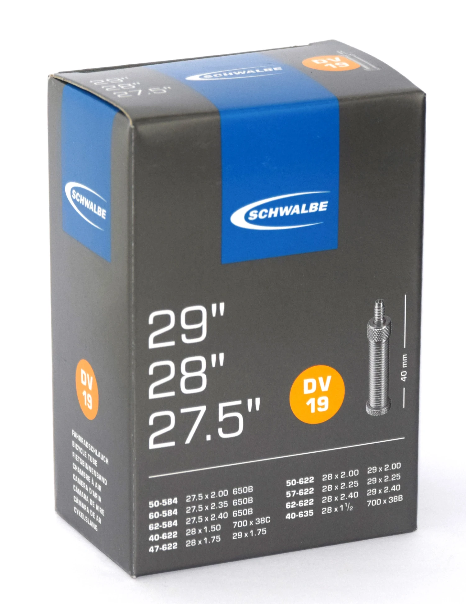 Schwalbe DV 19 27,5"/28"/29" Fahrradschlauch 4 Schwalbe DV 19 27,5"/28"/29" Fahrradschlauch – Bild 2